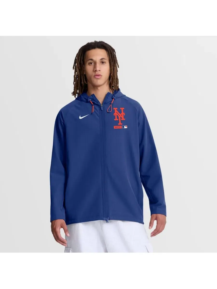 Мужская куртка Royal New York Mets Authentic Collection Raglan Therma-FIT с капюшоном и