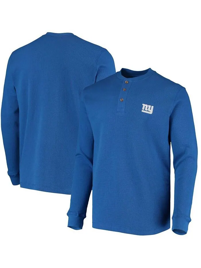 Мужская футболка с длинным рукавом Royal New York Giants Maverick Thermal Henley Dunbrooke