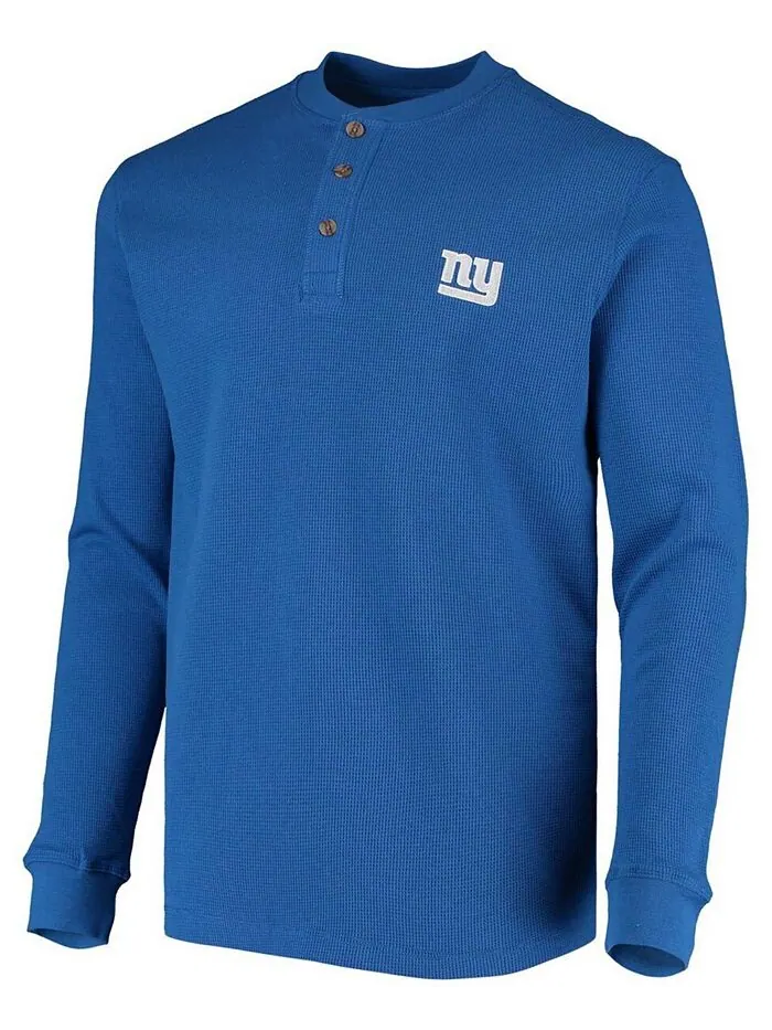 Мужская футболка с длинным рукавом Royal New York Giants Maverick Thermal Henley Dunbrooke — изображение 4 из 4, синий