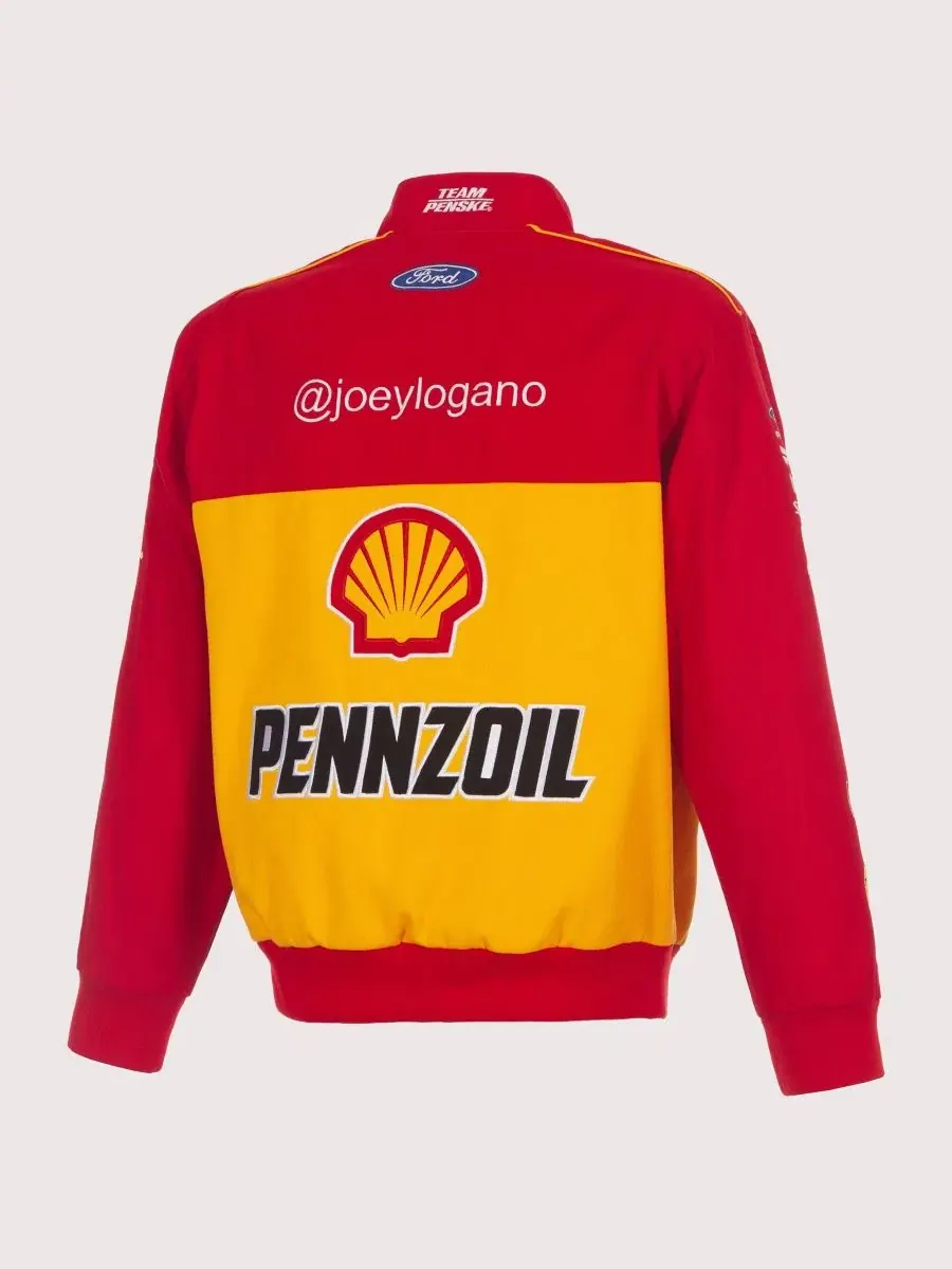 Куртка гоночная с принтом Joey Logano JH Design — изображение 3 из 5, красный желтый
