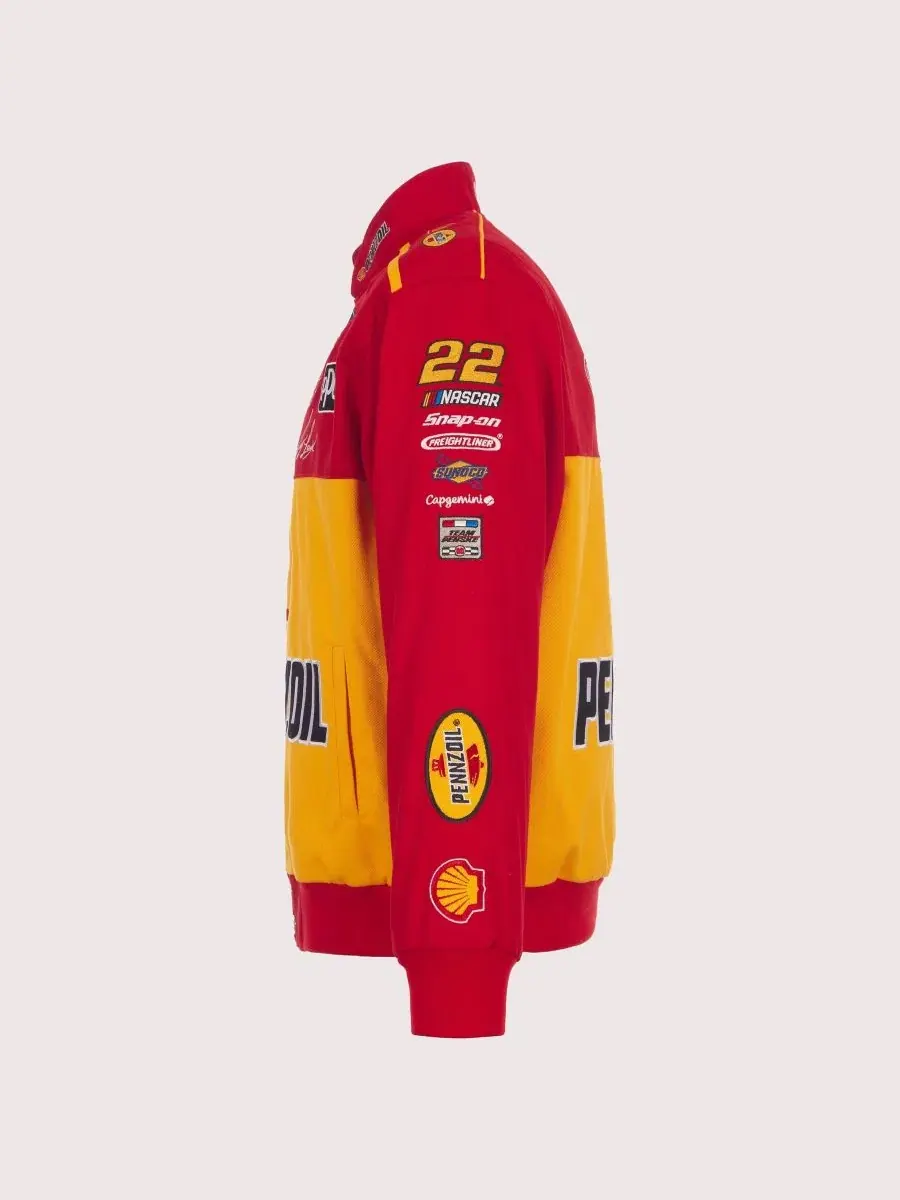 Куртка гоночная с принтом Joey Logano JH Design — изображение 4 из 5, красный желтый