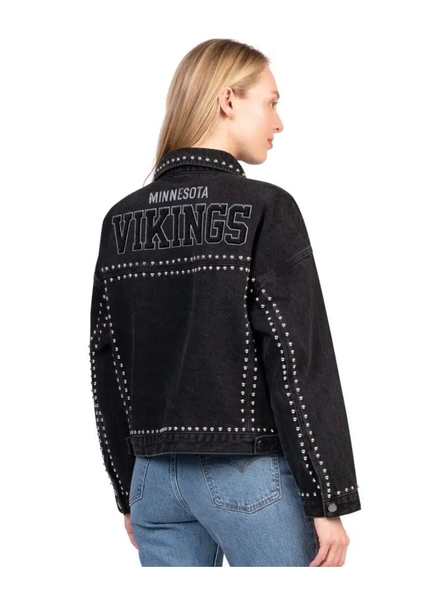Джинсовая куртка на пуговицах Pit Stop Crew II с вышивкой Minnesota Vikings G-III 4Her by Carl Banks — изображение 2 из 2