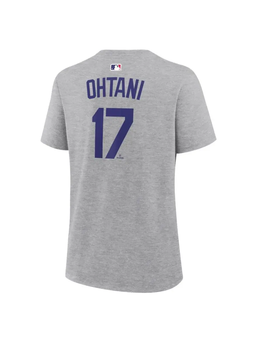 Футболка с принтом Shohei Ohtani Heather Gray Nike — изображение 3 из 3, серый