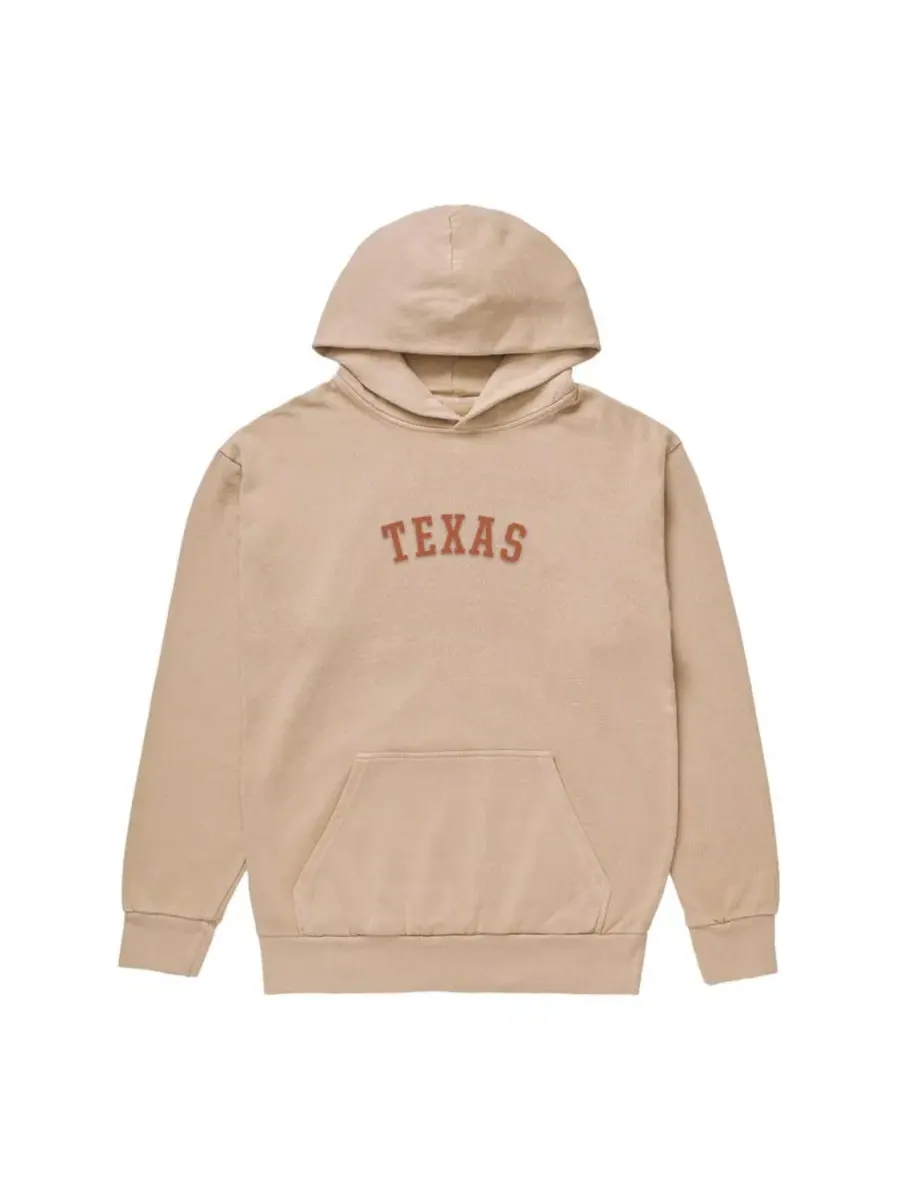 Худи с вышивкой Texas Longhorns Upside Down Uscape Apparel — изображение 2 из 2, бежевый