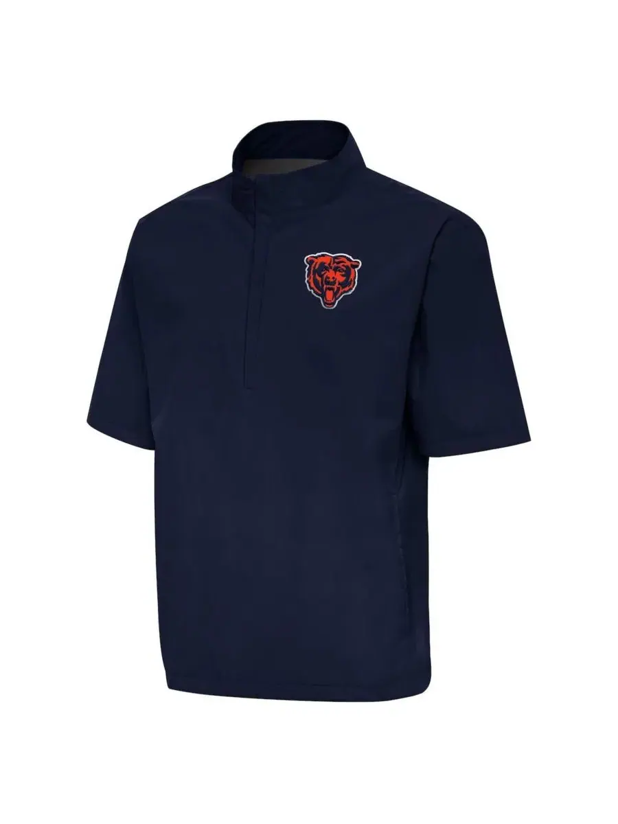 Ветровка с коротким рукавом и четверть-застежкой Chicago Bears Brisk Antigua