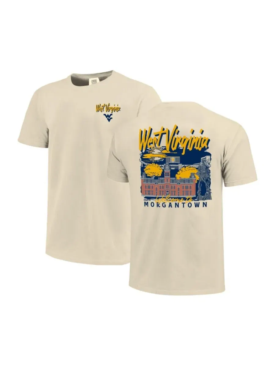 Футболка с длинным рукавом West Virginia Mountaineers Hand-Drawn Campus Stack Image One