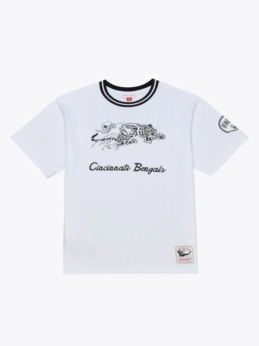 Футболка с вышитым логотипом Cincinnati Bengals Mitchell & Ness