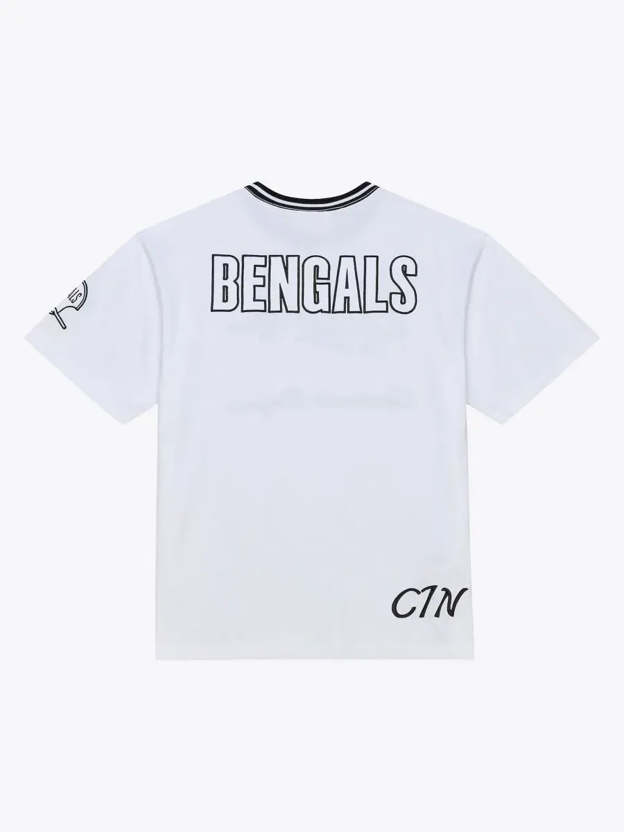 Футболка с вышитым логотипом Cincinnati Bengals Mitchell & Ness — изображение 2 из 3, белый