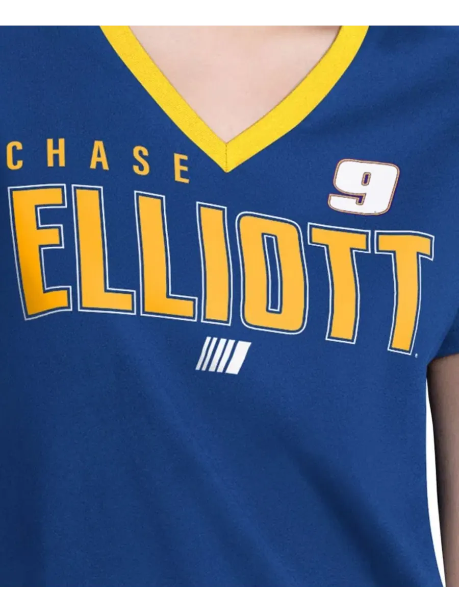 Футболка с V-образным вырезом с принтом Chase Elliott Best Team G-III 4Her by Carl Banks — изображение 2 из 3, золотистый