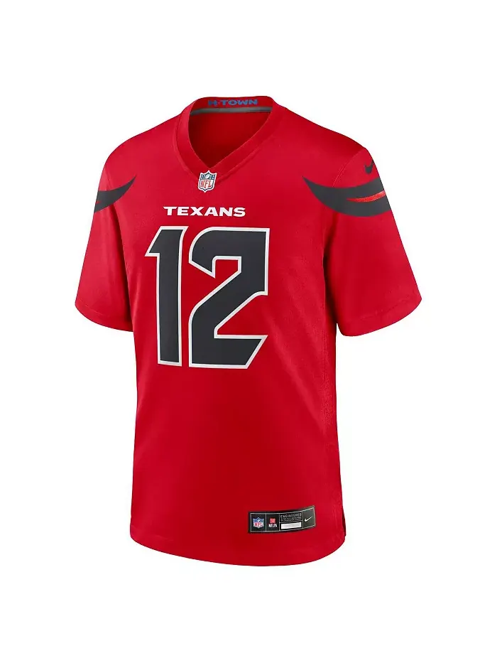 Мужская альтернативная игровая футболка Nico Collins красного цвета Houston Texans Nike — изображение 2 из 5