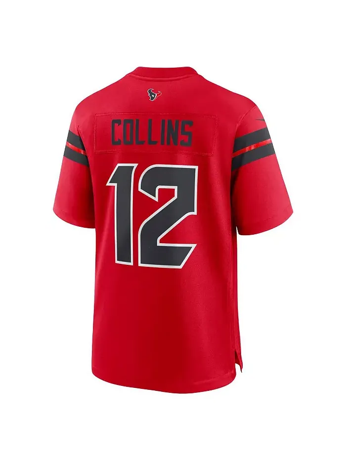 Мужская альтернативная игровая футболка Nico Collins красного цвета Houston Texans Nike — изображение 3 из 5