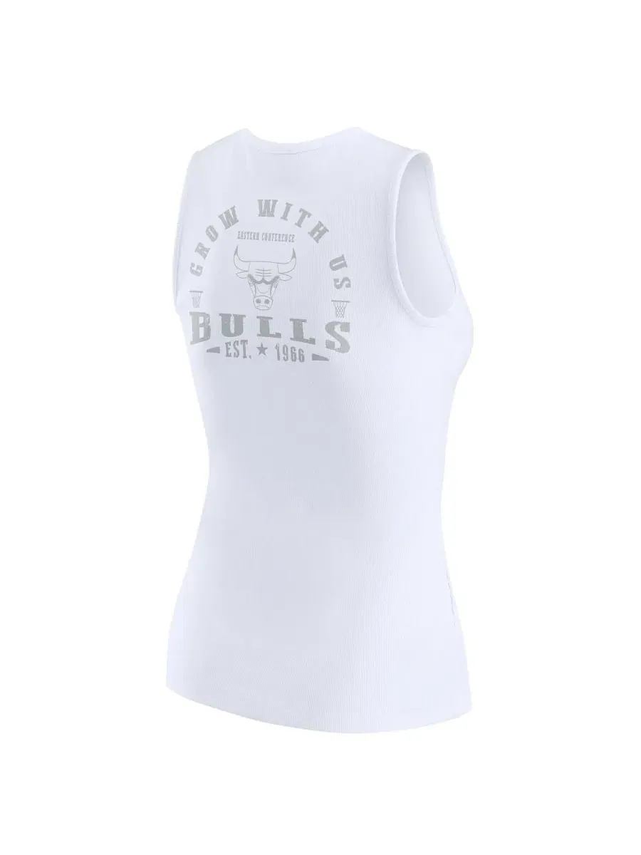 Топ-борцовка без рукавов с принтом Chicago Bulls Rib-Knit Henley WEAR by Erin Andrews — изображение 3 из 5, белый