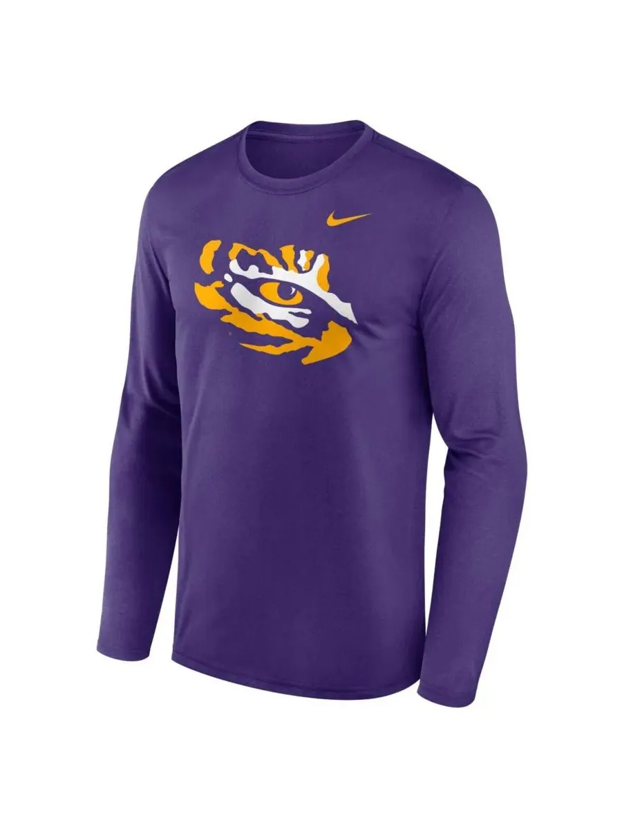 Футболка с длинным рукавом с принтом LSU Tigers Primetime Alternate Logo Legend Nike — изображение 3 из 3, фиолетовый