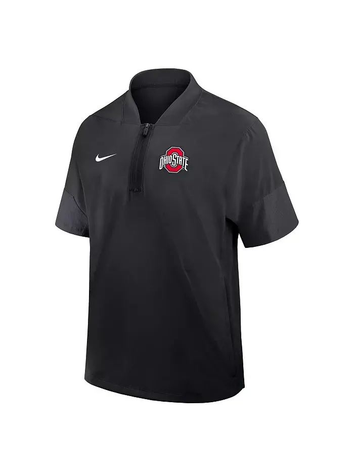 Мужская легкая черная куртка с короткими рукавами Ohio State Buckeyes 2025 Sideline Coaches Nike — изображение 2 из 3