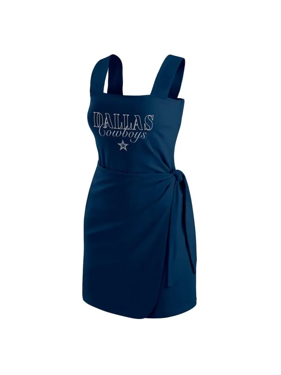WEAR by Erin Andrews Женское темно-синее платье-халат с символикой команды Dallas Cowboys — изображение 2 из 3, темно-синий
