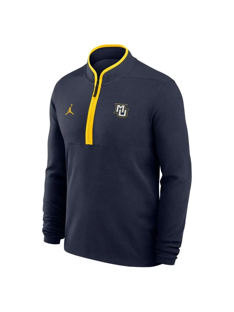 Jordan Мужская синяя толстовка Marquette Golden Eagles Victory Dri-FIT с застежкой-молнией до — изображение 3 из 3, синий