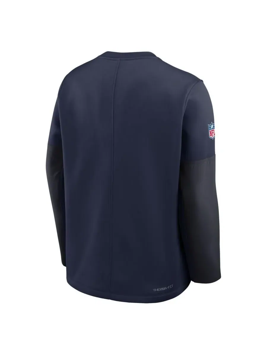 Nike Мужская темно-синяя футболка с длинным рукавом Dallas Cowboys Sideline Coach Therma-FIT — изображение 3 из 3