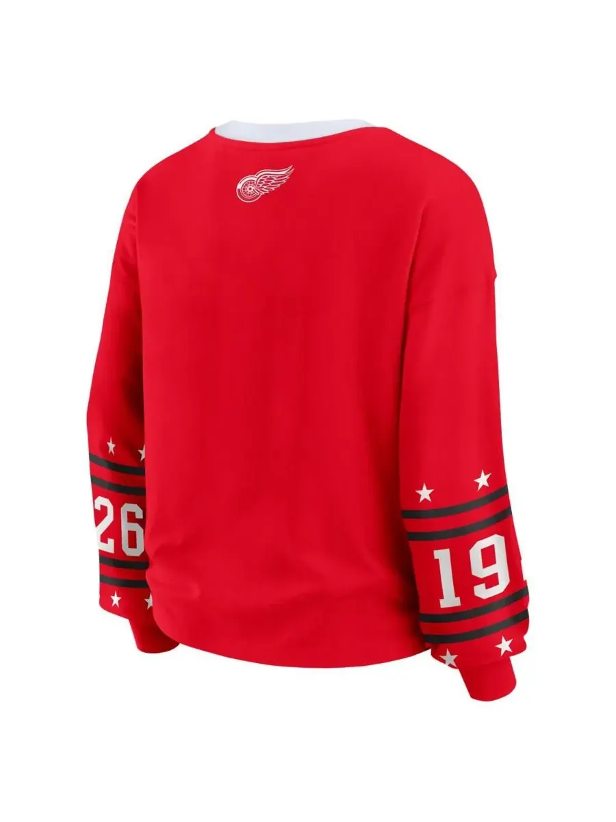 WEAR by Erin Andrews Женская красная спортивная футболка с длинными рукавами Detroit Red Wings — изображение 2 из 3, красный