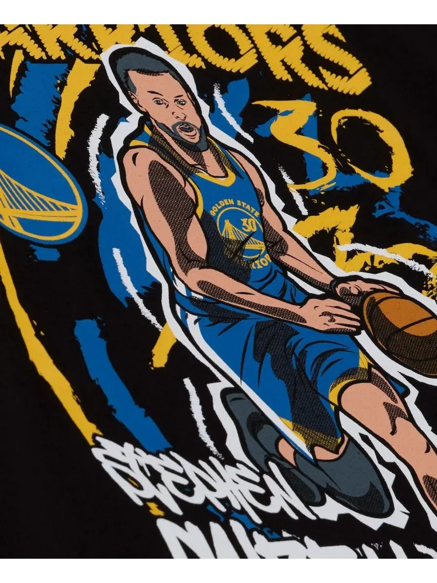 Футболка с принтом Stephen Curry Golden State Warriors Mitchell & Ness — изображение 2 из 5, черный