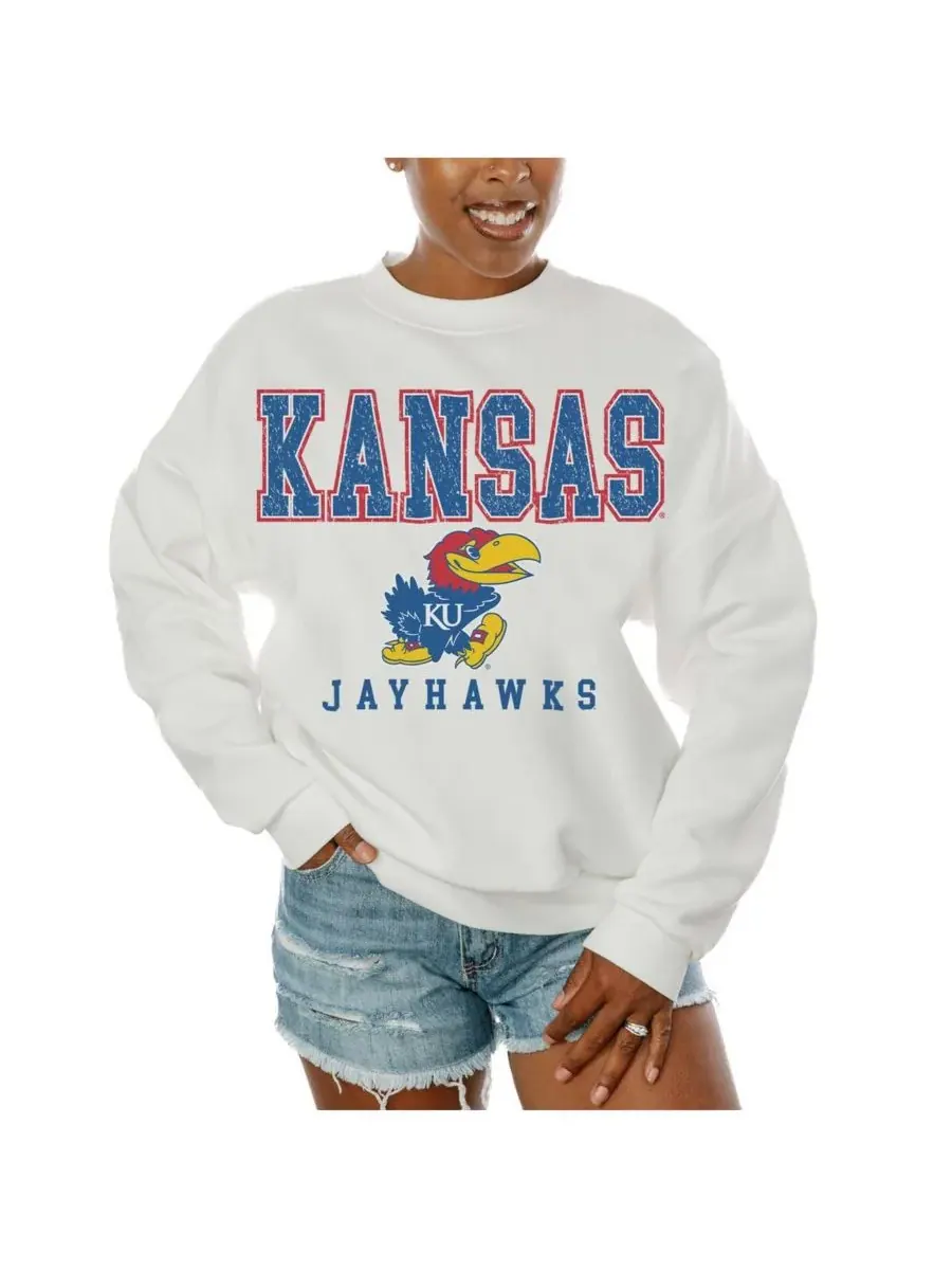 Gameday Couture Женская белая флисовая толстовка Kansas Jayhawks Freestyle