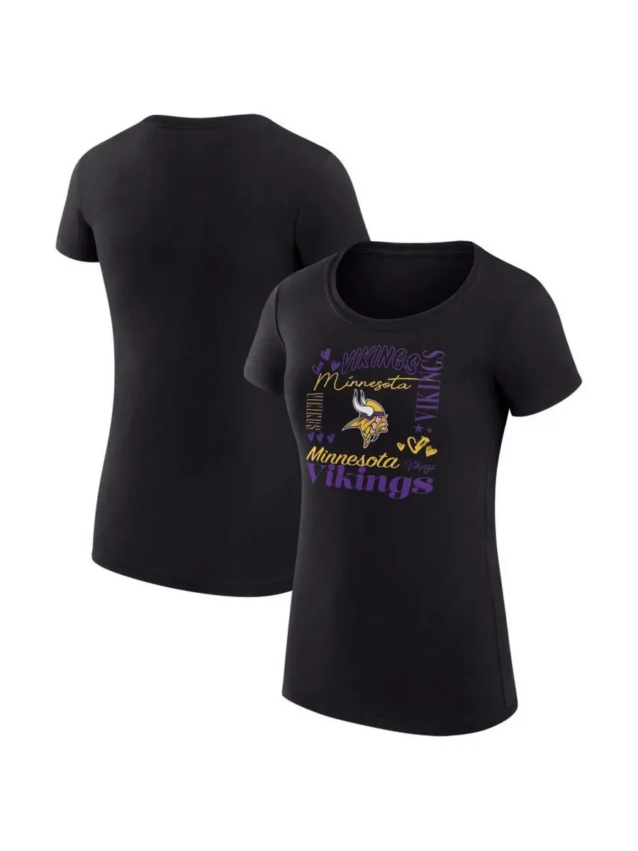 G-III 4Her by Carl Banks Женская черная футболка Minnesota Vikings Super-Slim Fit Lightweight
