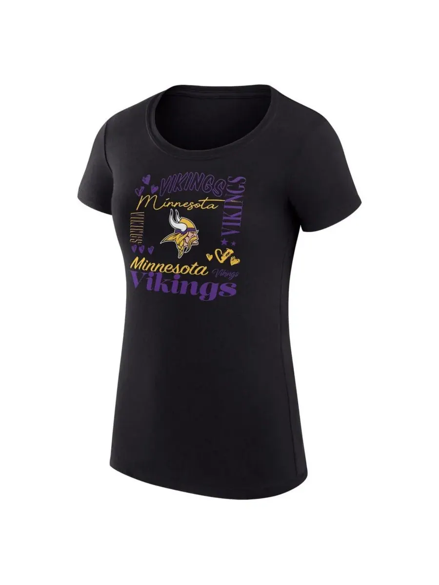 G-III 4Her by Carl Banks Женская черная футболка Minnesota Vikings Super-Slim Fit Lightweight — изображение 2 из 3, черный