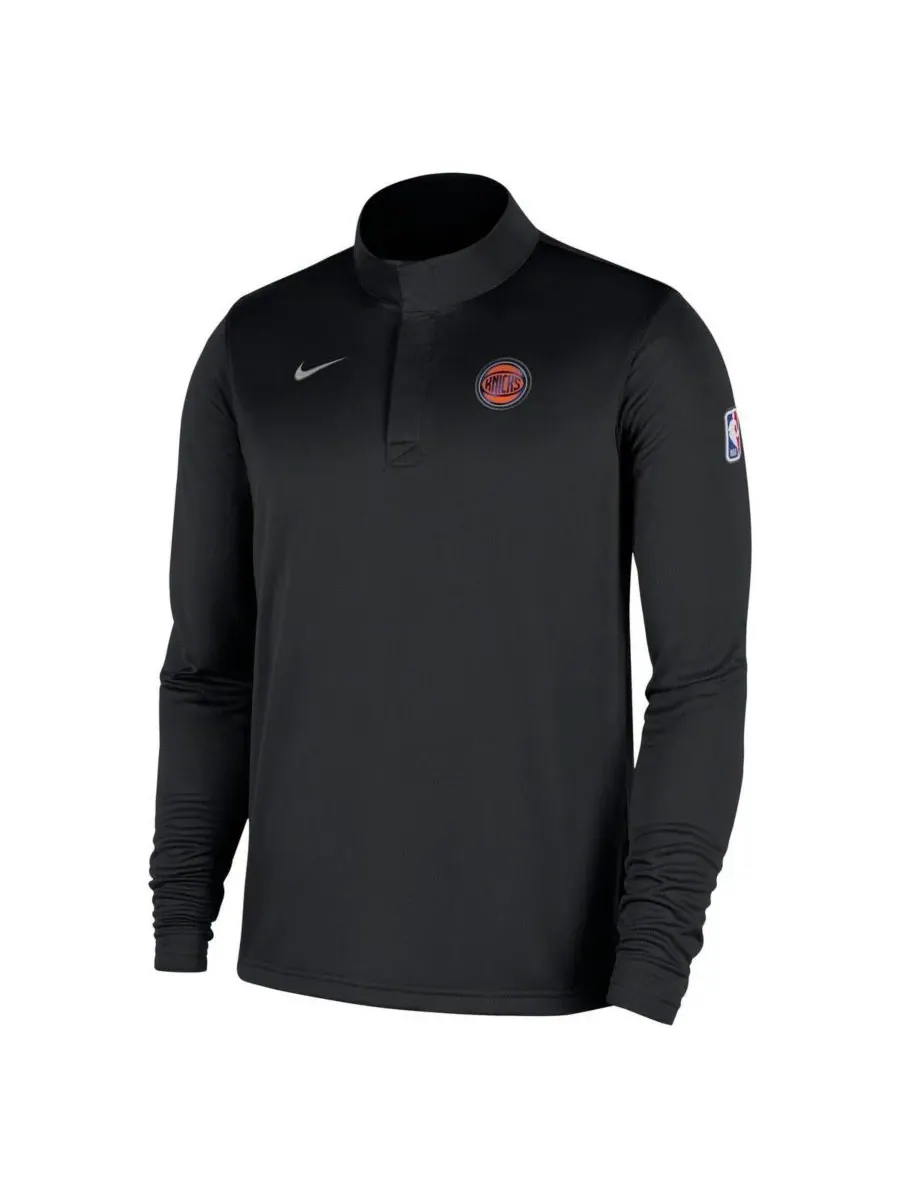 Nike Мужская черная куртка-пуловер New York Knicks 2025/26 Authentic Coaches с застежкой-молнией до — изображение 3 из 4