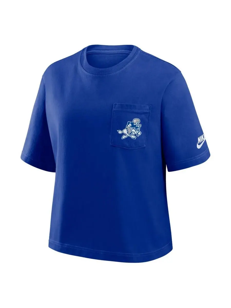 Nike Женская темно-синяя футболка Dallas Cowboys Rewind Pocket Boxy — изображение 2 из 3, темно-синий
