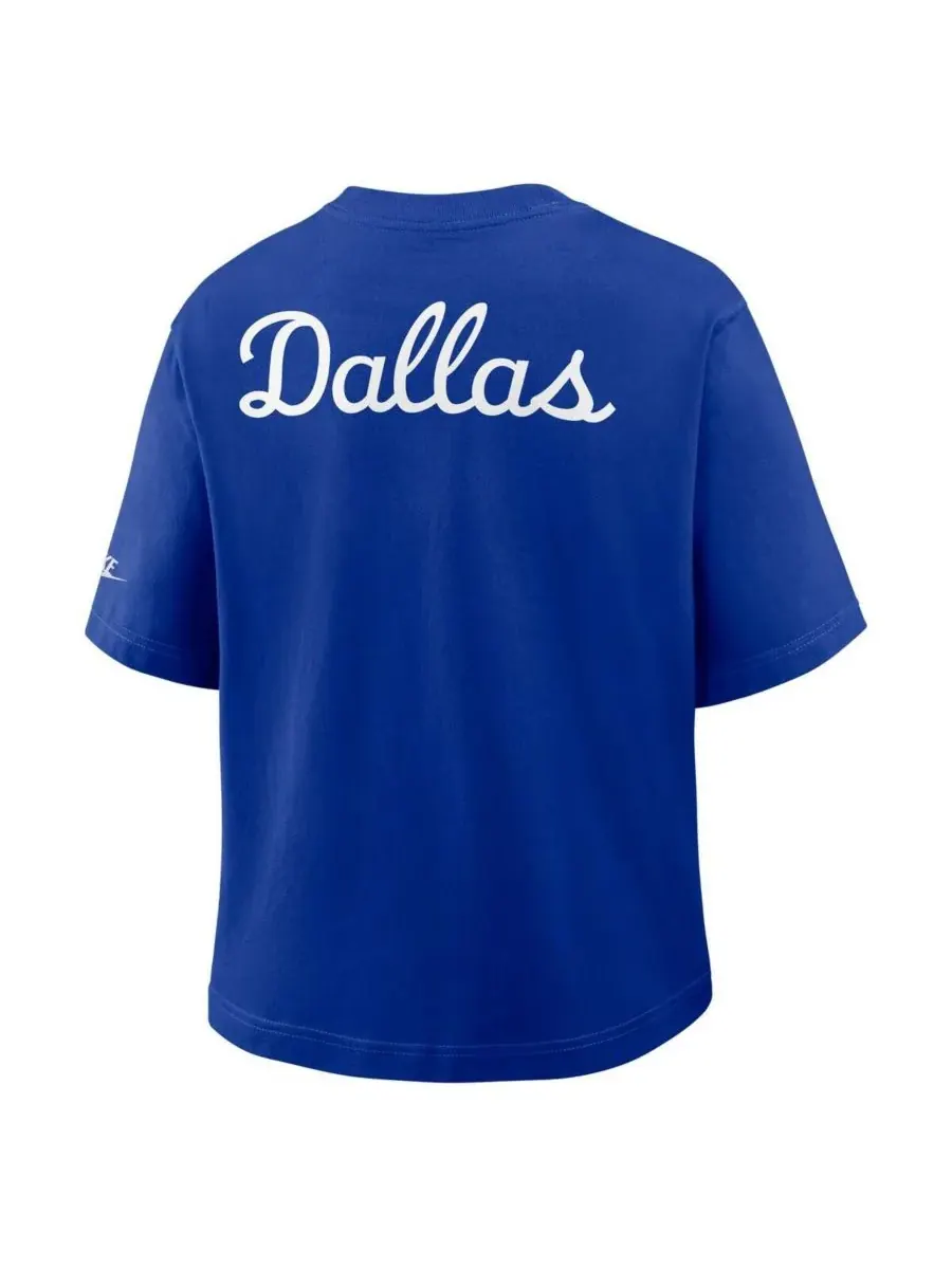 Nike Женская темно-синяя футболка Dallas Cowboys Rewind Pocket Boxy — изображение 3 из 3, темно-синий