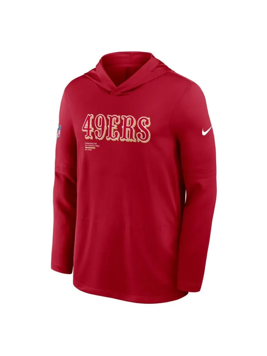 Мужская алая толстовка с длинными рукавами San Francisco 49ers Sideline Pure Fury Performance Nike