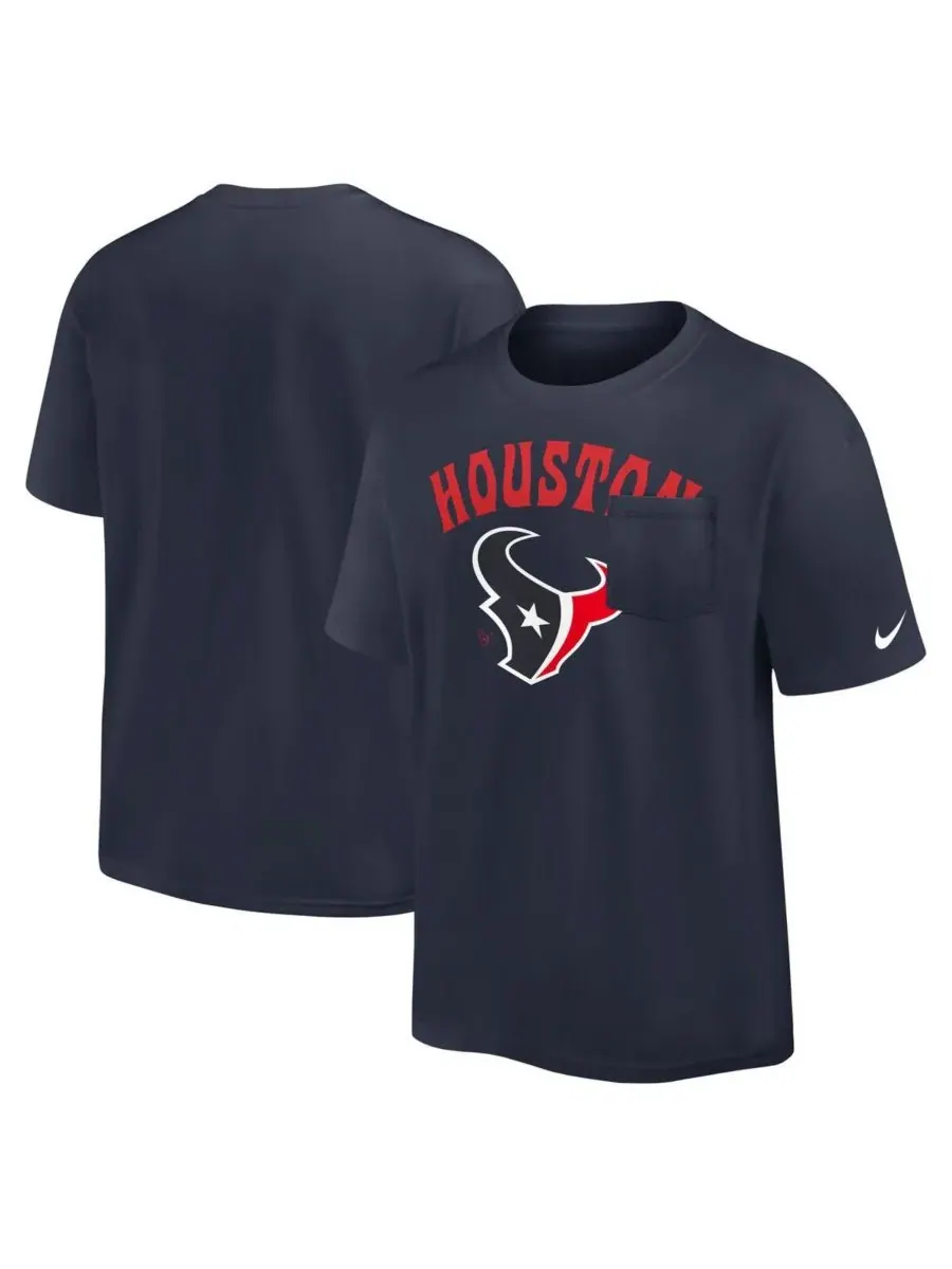 Nike Мужская темно-синяя футболка Houston Texans Rewind Heavy Max 90 с карманом
