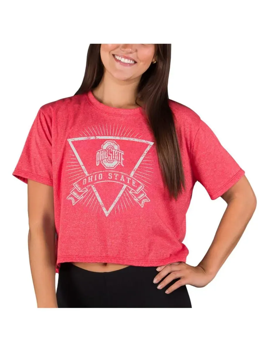 Женский укороченный вязаный топ Scarlet Ohio State Buckeyes Quest Concepts Sport