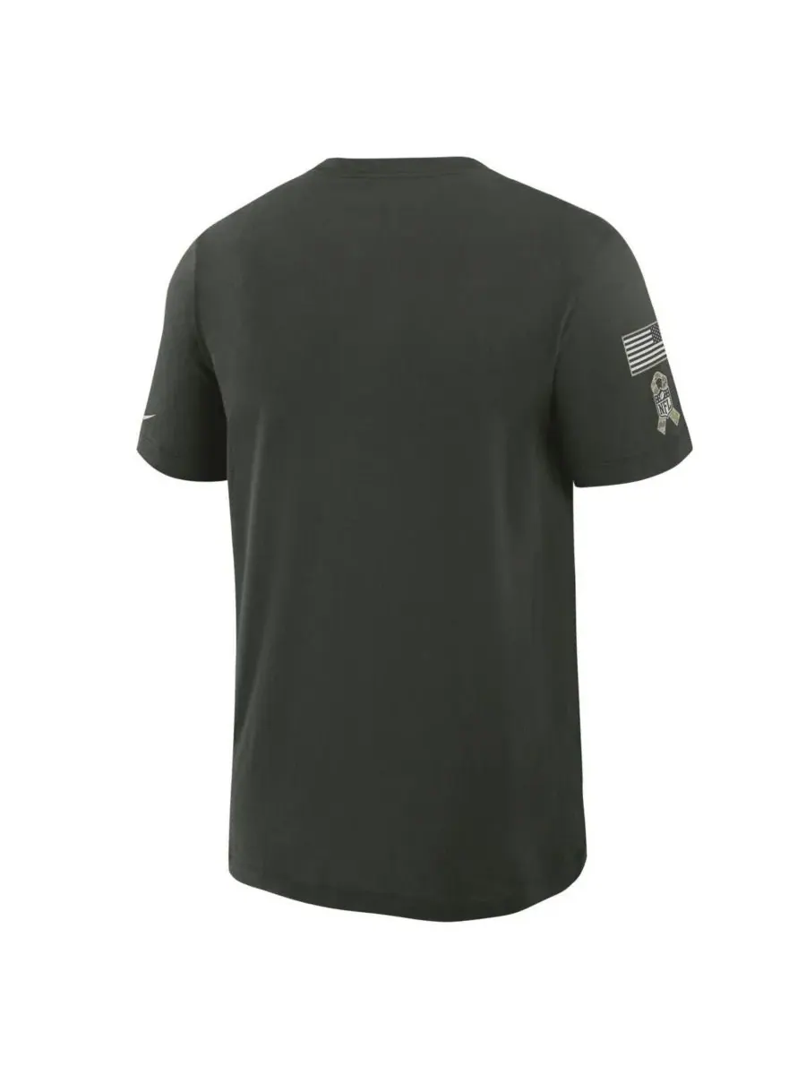 Nike Мужская темно-зеленая футболка Atlanta Falcons 2025 Salute to Service Sideline Slub Dri-FIT — изображение 3 из 3