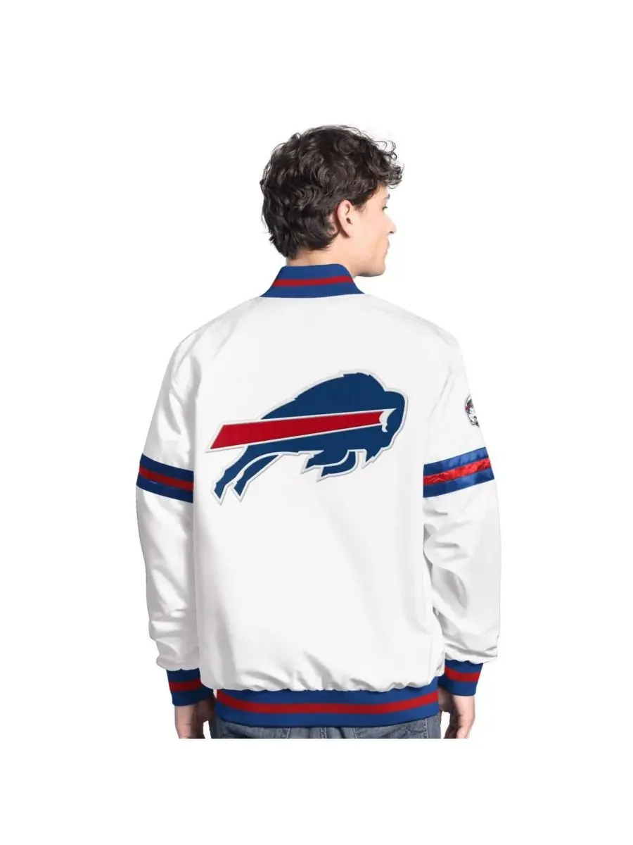 Starter Мужская белая куртка-бомбер Buffalo Bills Scout с застежкой на кнопках — изображение 2 из 2, белый