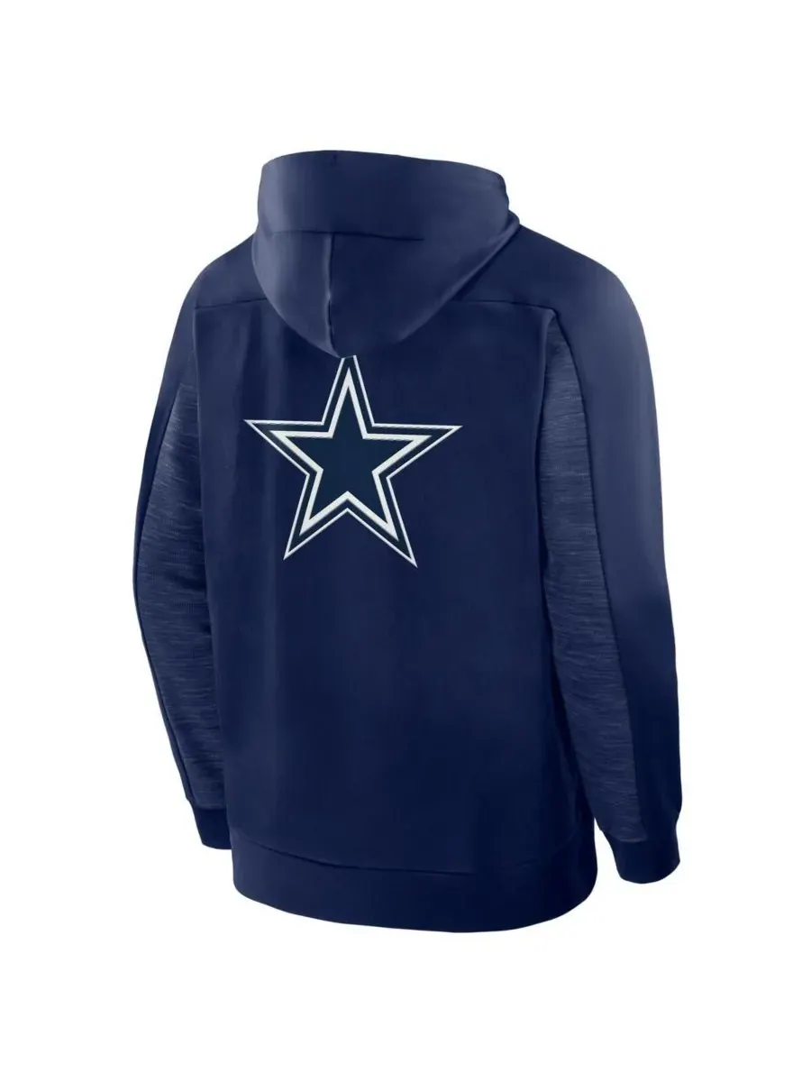 Fanatics Мужская темно-синяя толстовка на молнии с надписью Dallas Cowboys Checkdown Pass — изображение 3 из 3, темно-синий
