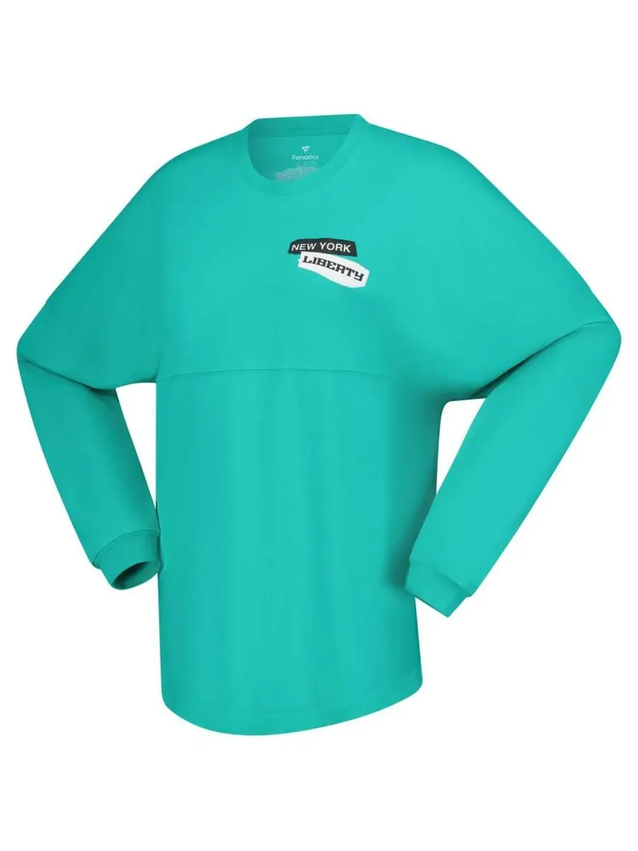 Spirit Jersey Женская футболка с длинными рукавами, мятного цвета, с нашивками «Нью-Йоркская — изображение 3 из 3, мята