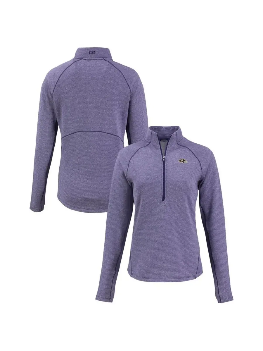 Cutter & Buck Женская куртка Peshastin Eco Fleece Tri-Blend Raglan Half-Zip Jacket цвета «верблюжий