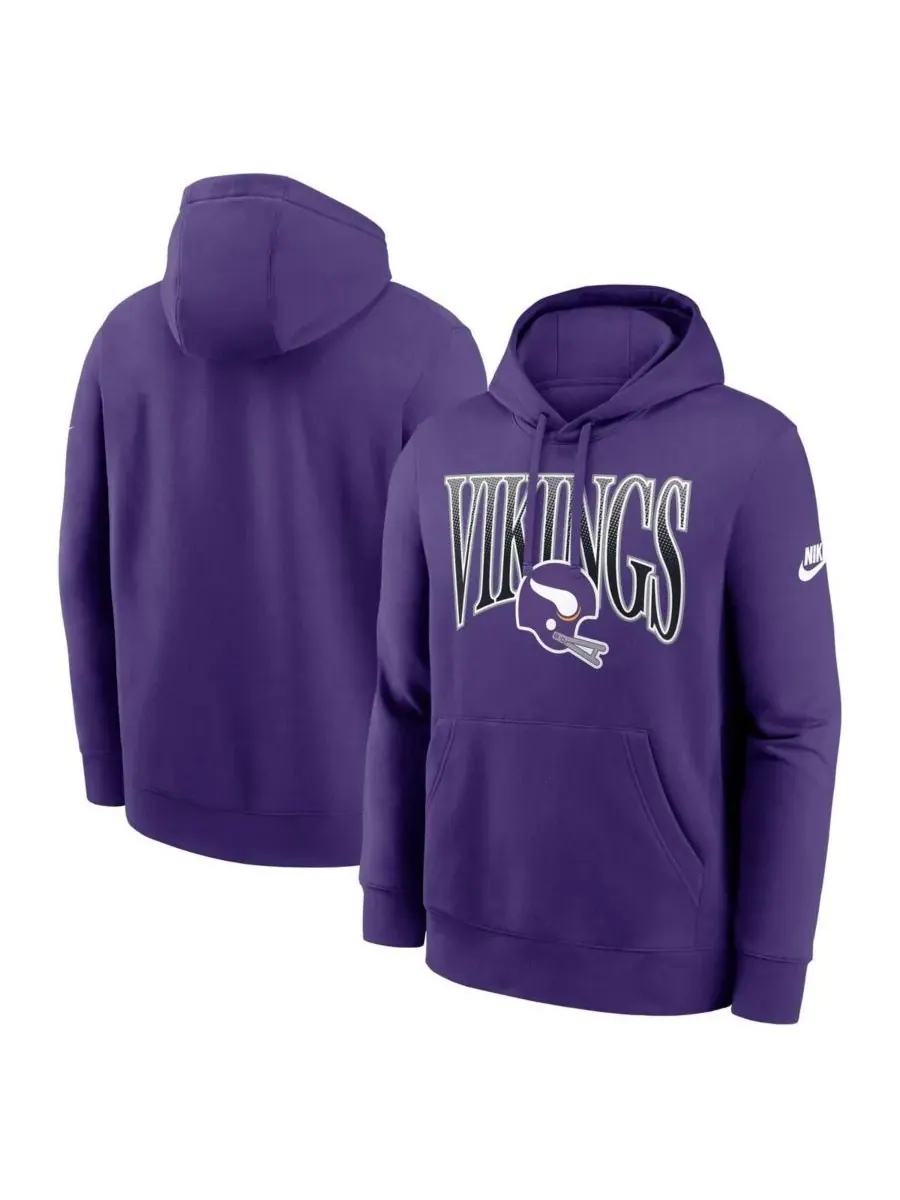 Nike Мужская фиолетовая флисовая толстовка с капюшоном Minnesota Vikings Full Blitz Club
