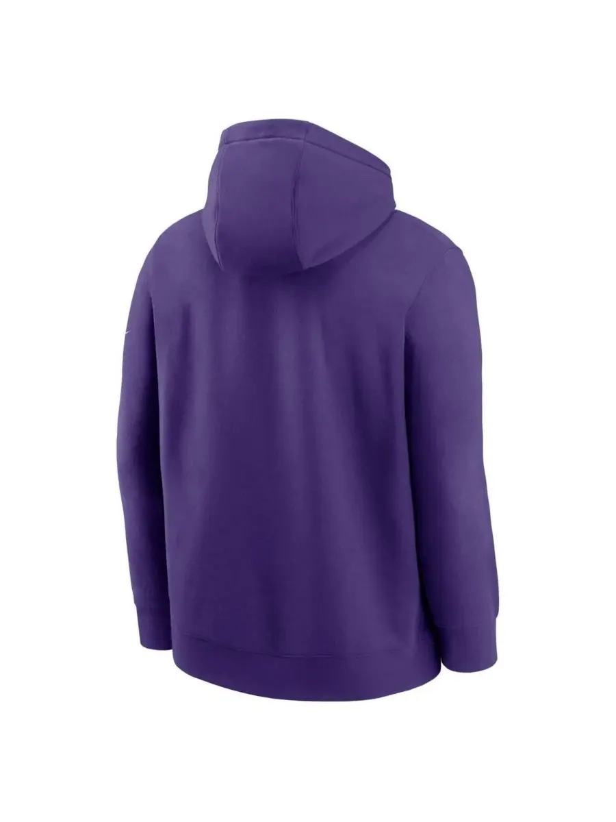 Nike Мужская фиолетовая флисовая толстовка с капюшоном Minnesota Vikings Full Blitz Club — изображение 2 из 2, фиолетовый