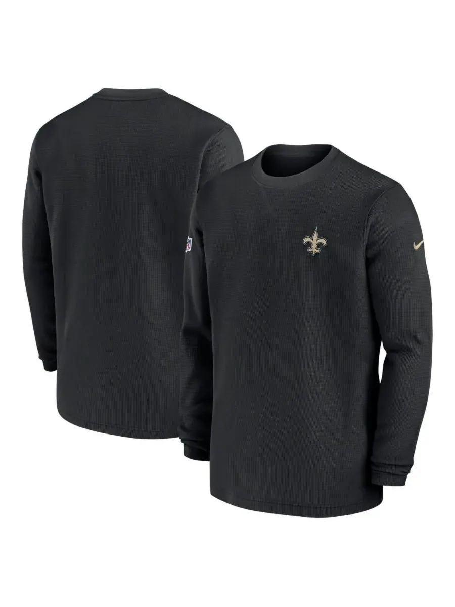 Nike Мужская черная футболка с длинным рукавом New Orleans Saints 2023 Sideline Throwback Heavy
