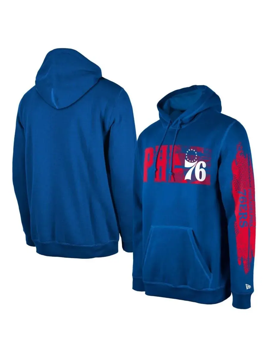 Мужская толстовка с капюшоном Philadelphia 76ers Royal Tip-Off Collection New Era