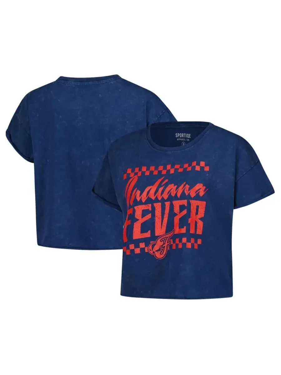 Sportiqe Женская укороченная футболка Gwen Mineral Wash из коллекции Indiana Fever Rock N Roll