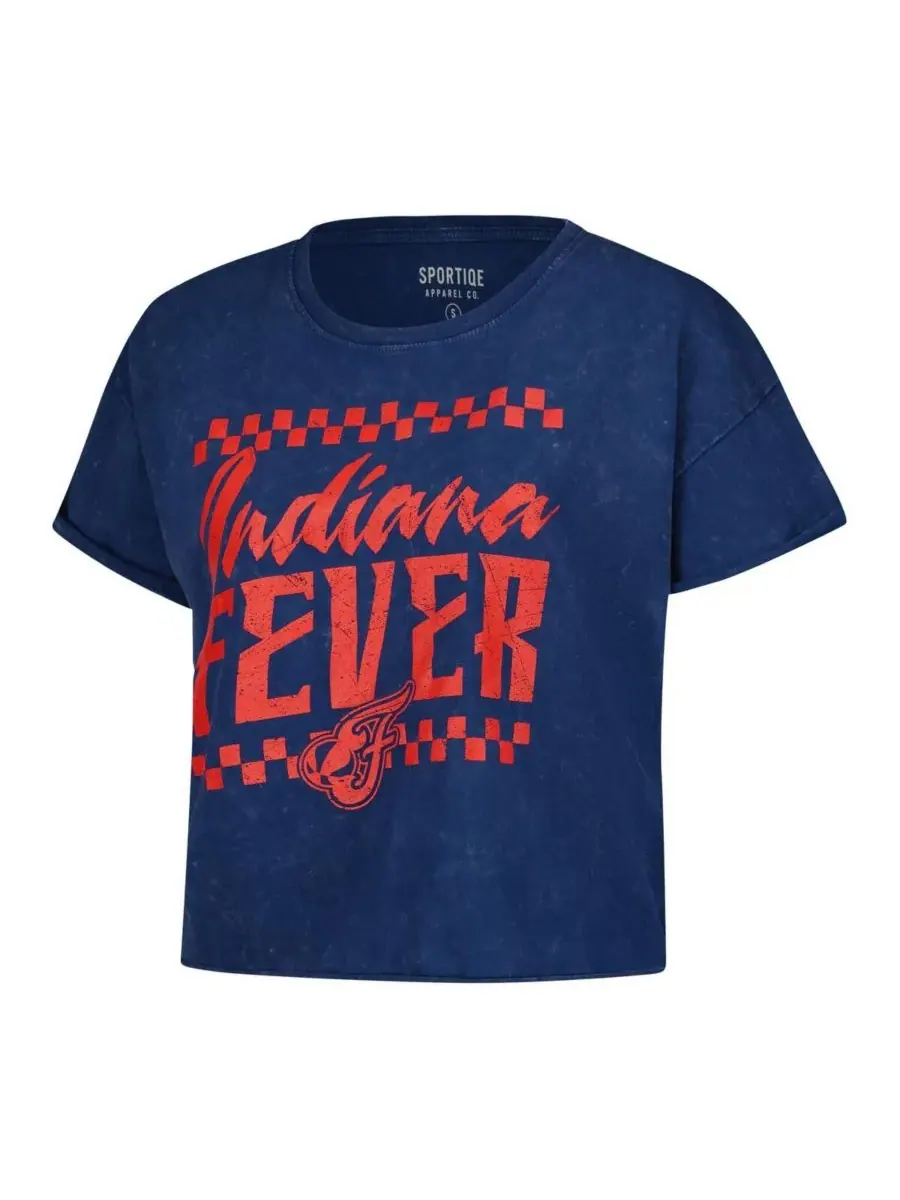 Sportiqe Женская укороченная футболка Gwen Mineral Wash из коллекции Indiana Fever Rock N Roll — изображение 2 из 3