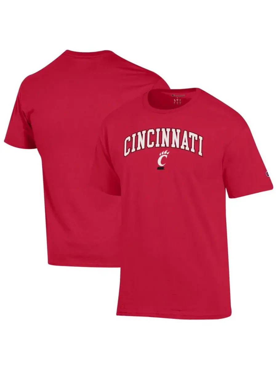 Champion Мужская красная футболка с логотипом Cincinnati Bearcats в виде арки
