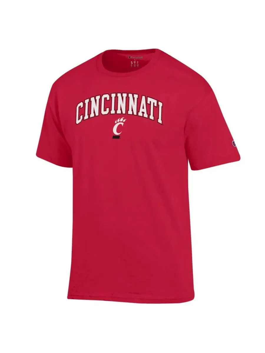 Champion Мужская красная футболка с логотипом Cincinnati Bearcats в виде арки — изображение 2 из 3, красный