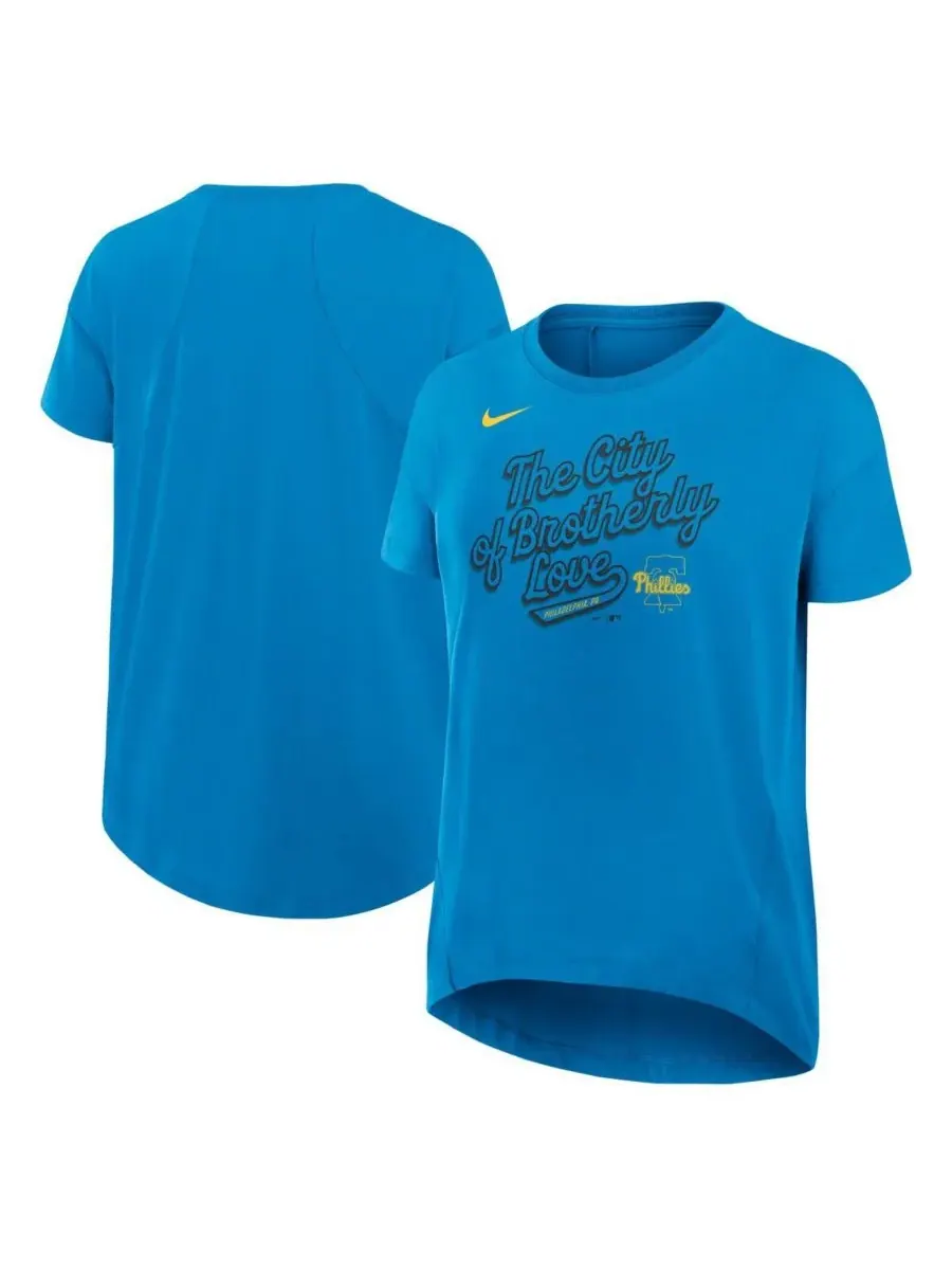 Nike Женская синяя футболка Philadelphia Phillies 2025 City Connect Flowy Fashion Tri-Blend