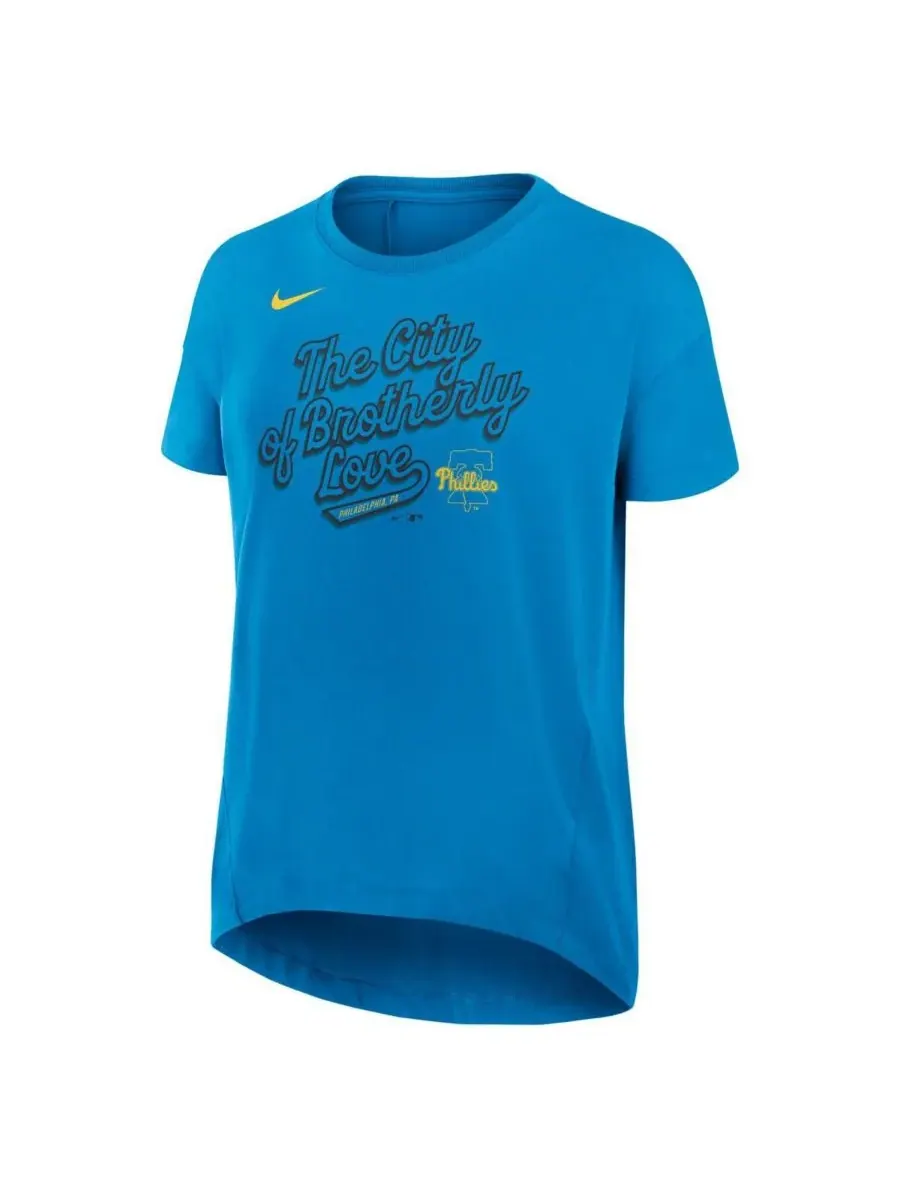 Nike Женская синяя футболка Philadelphia Phillies 2025 City Connect Flowy Fashion Tri-Blend — изображение 2 из 3, синий