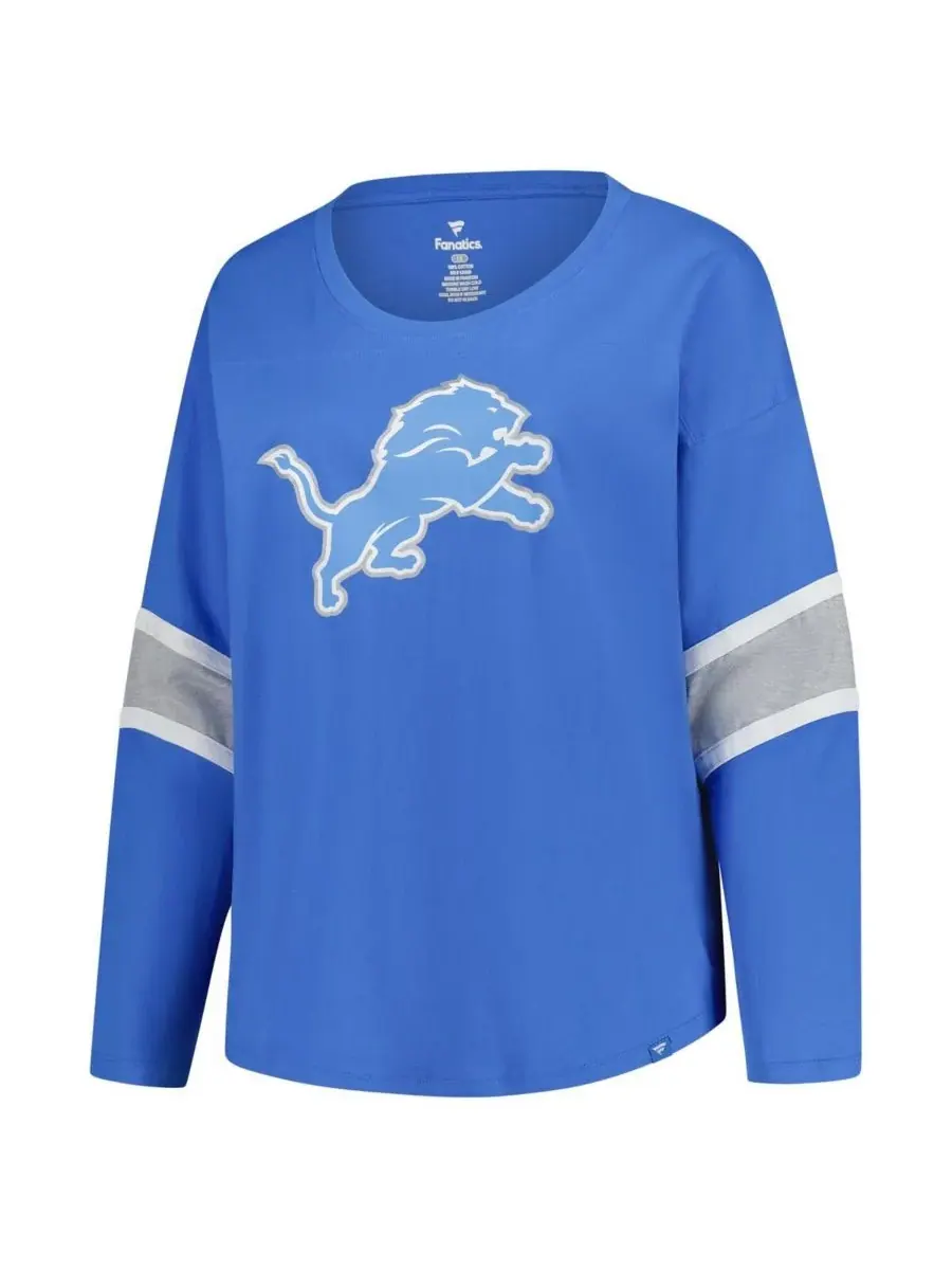 Fanatics Женская синяя футболка Detroit Lions большого размера Redzone с рукавами 3/4 и круглым — изображение 3 из 3, синий