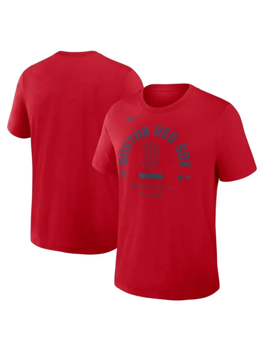 Nike Мужская красная футболка Boston Red Sox Authentic Collection Early Work Tri-Blend Dri-FIT