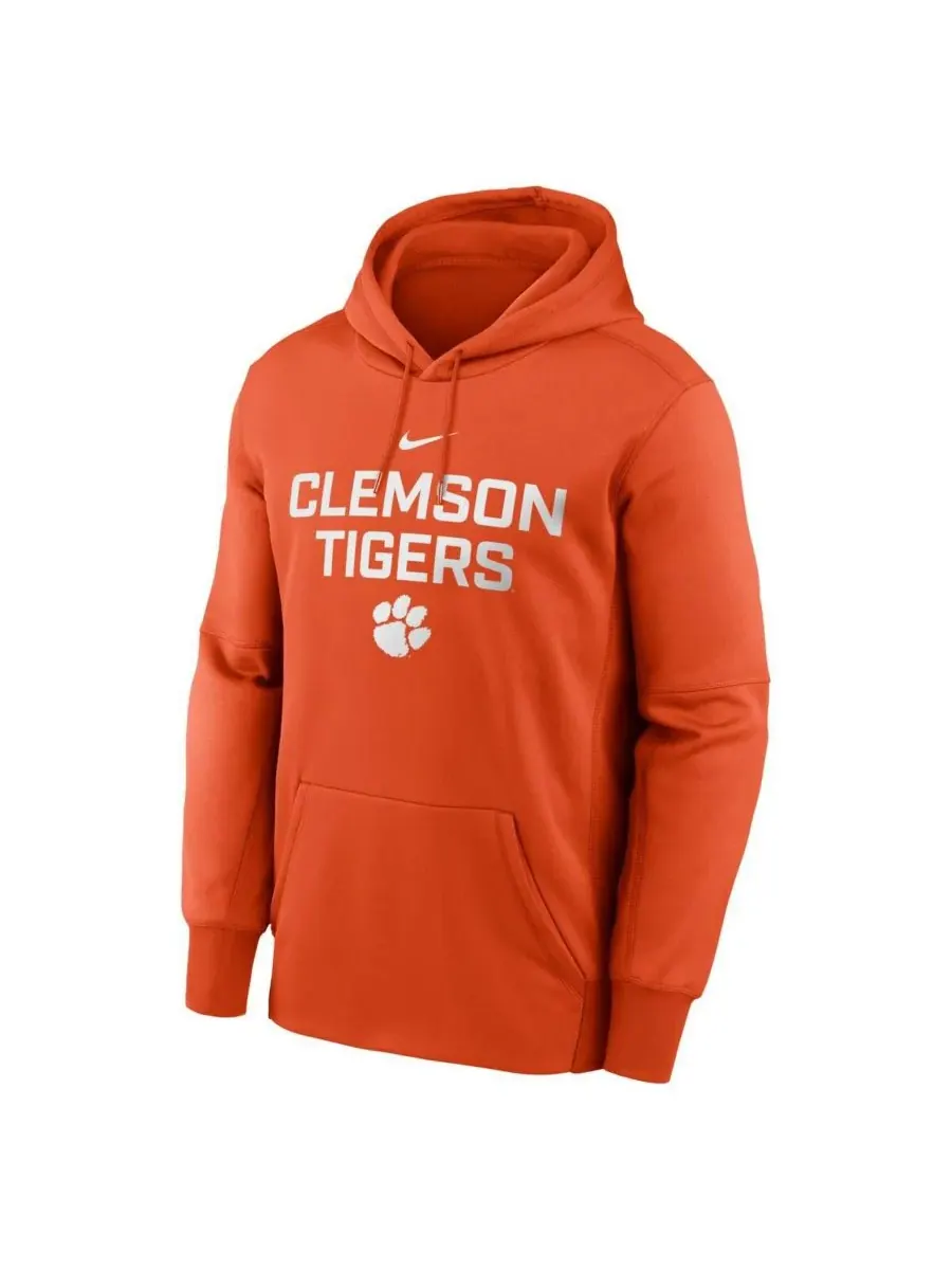 Nike Мужская оранжевая толстовка с капюшоном Clemson Tigers Team Stacked Performance Pullover Hoodie — изображение 2 из 3